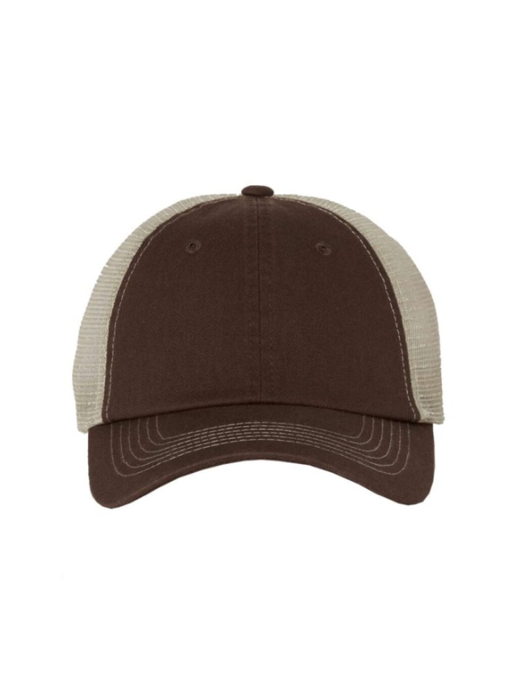 Sportsman 3100 - Contrast-Stitch Mesh-Back Cap, Trucker Hat - Brown/Stone